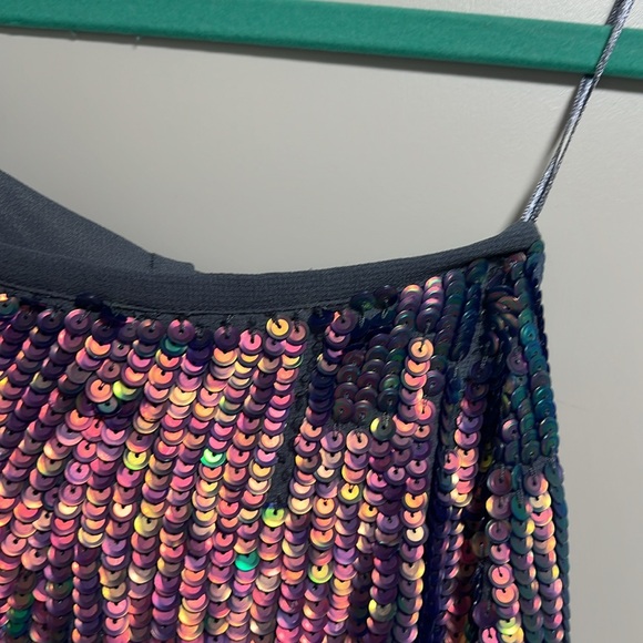 Topshop Iridescent Sequin Mini Skirt - Picture 6 of 9